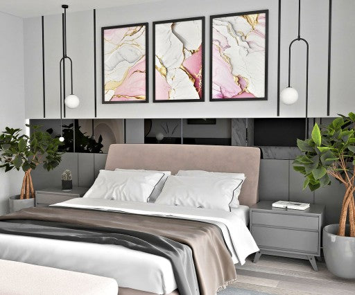 Paveikslai "Rose marble" rėmeliuose
