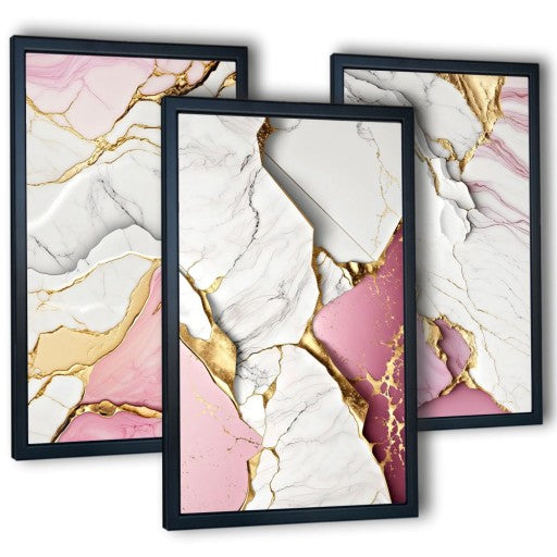 Paveikslai "Rose marble" rėmeliuose