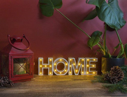 Šviečiantis užrašas HOME | LED