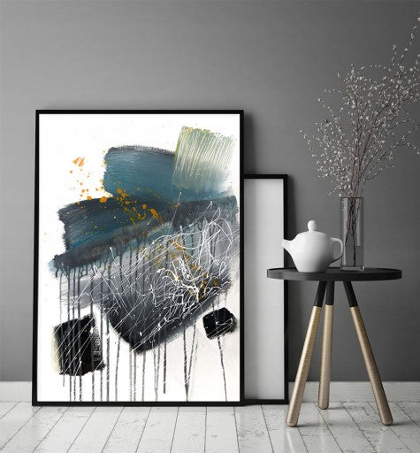 ĮRĖMINTAS PLAKATAS SU MDF MEDINIU RĖMU "ABSTRACT"