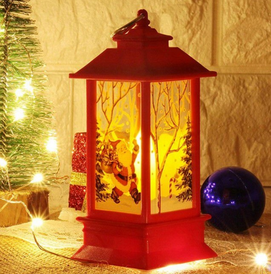 Raudonas kalėdinis LED žibintas
