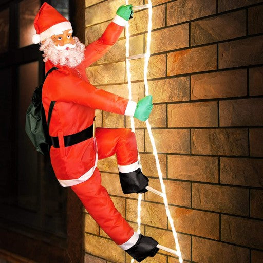 Kalėdų senelis lipantis ant kopėčių | LED |