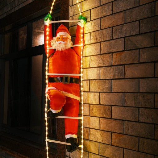Kalėdų senelis lipantis ant kopėčių | LED |